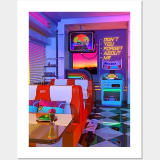 Retrowave Dine & Dream Posters and Art